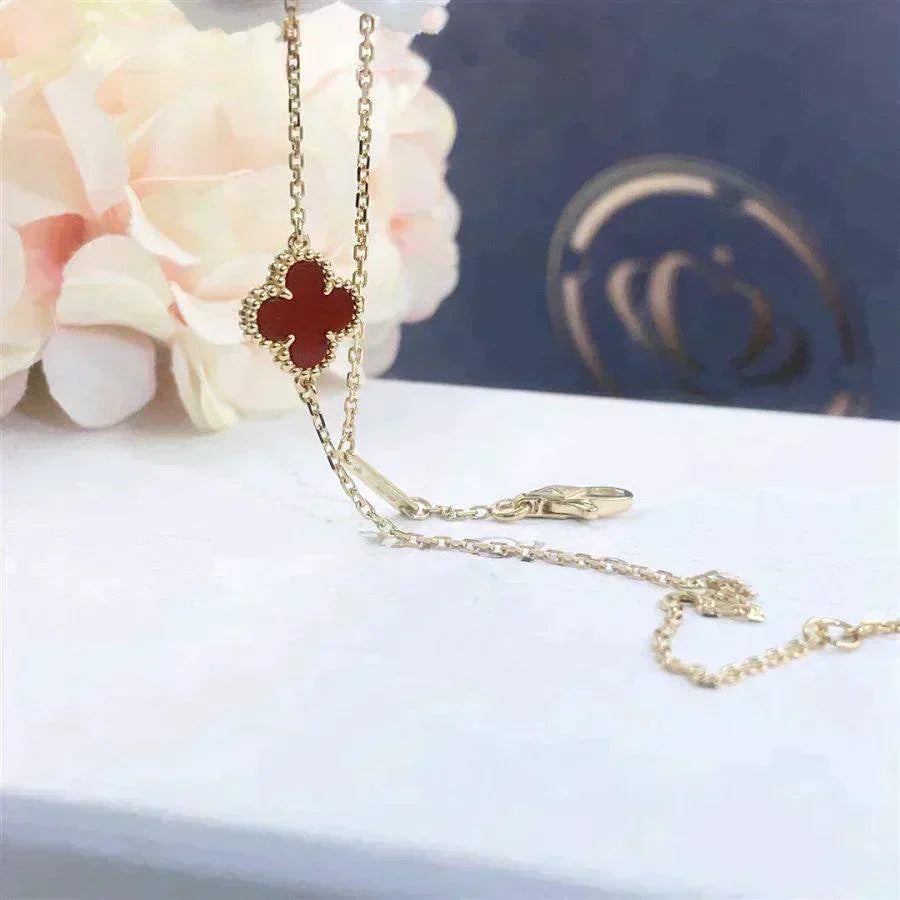 [Stellar Jewelry]CLOVER  CARNELIAN SINGLE FLOWER BRACELET