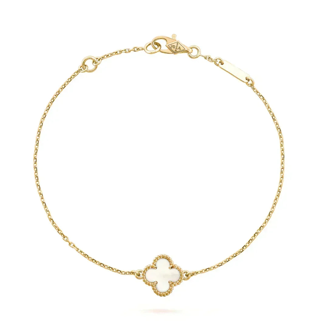 [Stellar Jewelry]CLOVER WHITE MOP SINGLE FLOWER BRACELET
