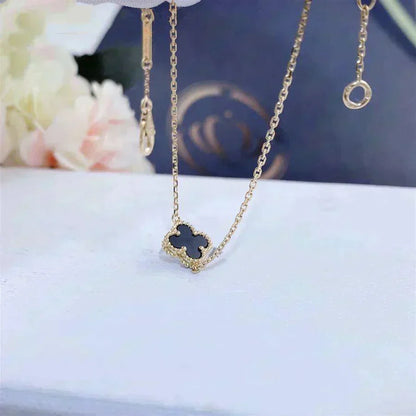 [Stellar Jewelry]CLOVER ONYX SINGLE FLOWER BRACELET