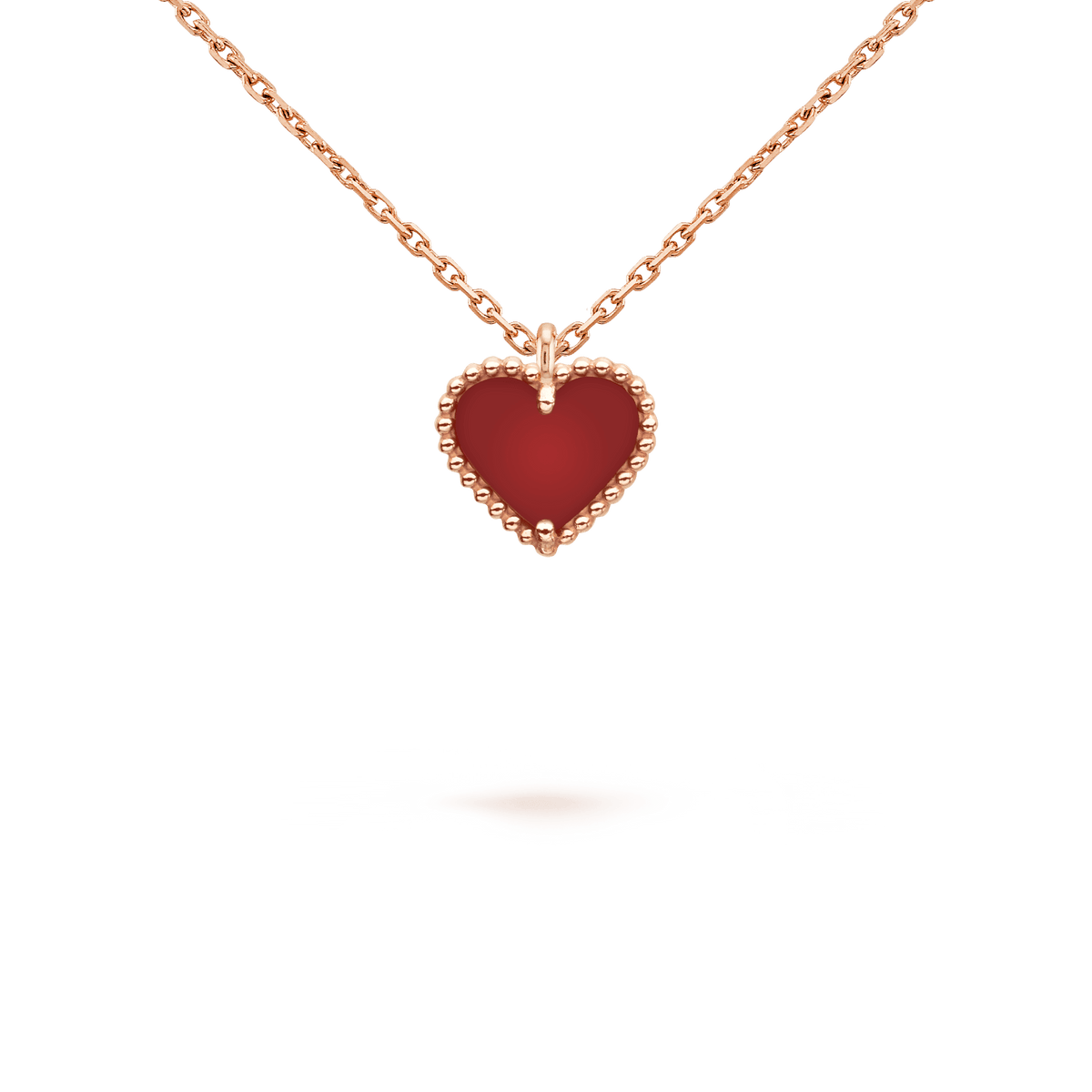 [Stellar Jewelry]SWEET CLOVER CARNELIAN HEART NECKLACE