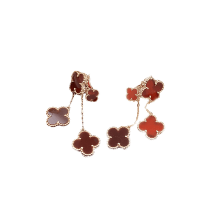 [Stellar Jewelry]CLOVER EARRINGS CARNELIAN 4 MOTIFS PINK GOLD