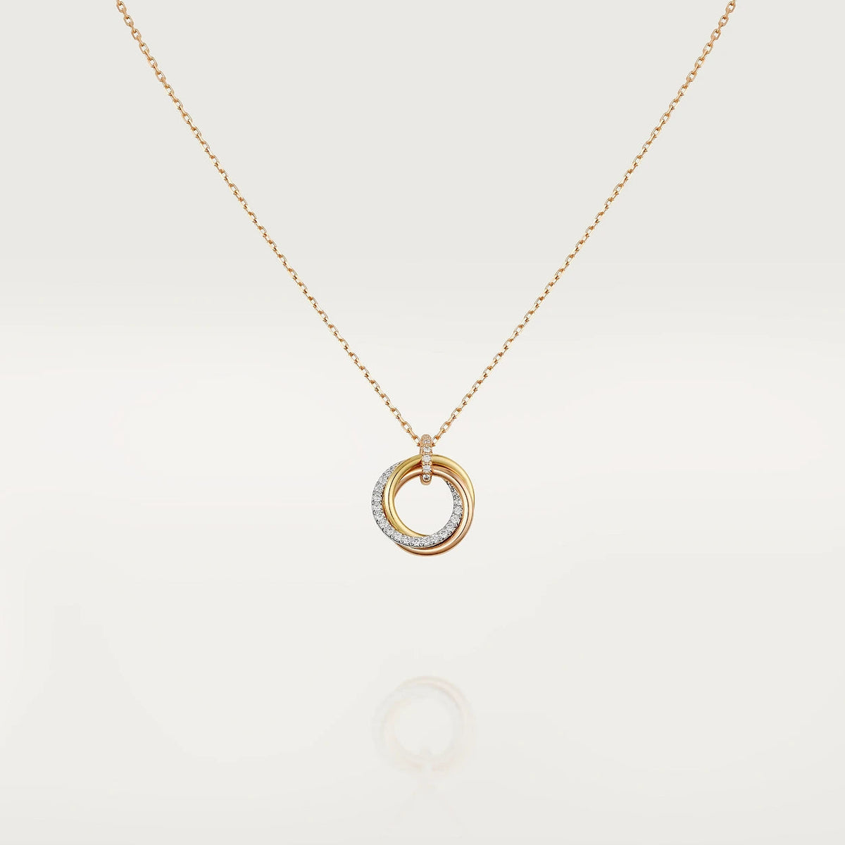 [Stellar Jewelry]TRINITY NECKLACE SILVER GOLD PINK GOLD DIAMONDS