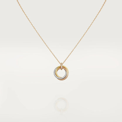 [Stellar Jewelry]TRINITY NECKLACE SILVER GOLD PINK GOLD DIAMONDS