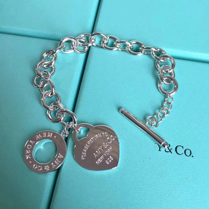 [Stellar jewels]LOVE HEART PIN BUCKLE RETURN TO TIF SILVER BRACELET