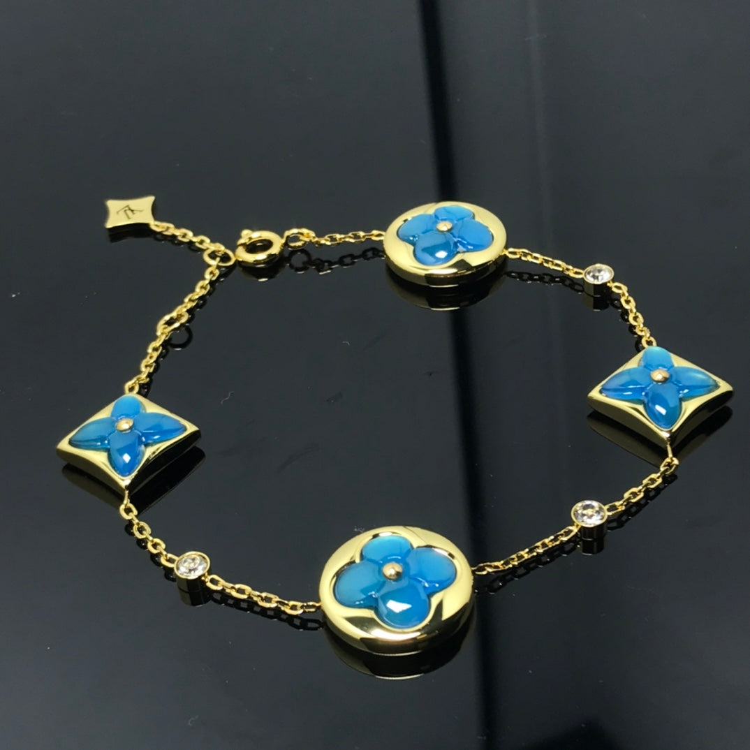[Stellar Jewelry]STAR AND SUN 4 MOTIF BLUE BRACELET