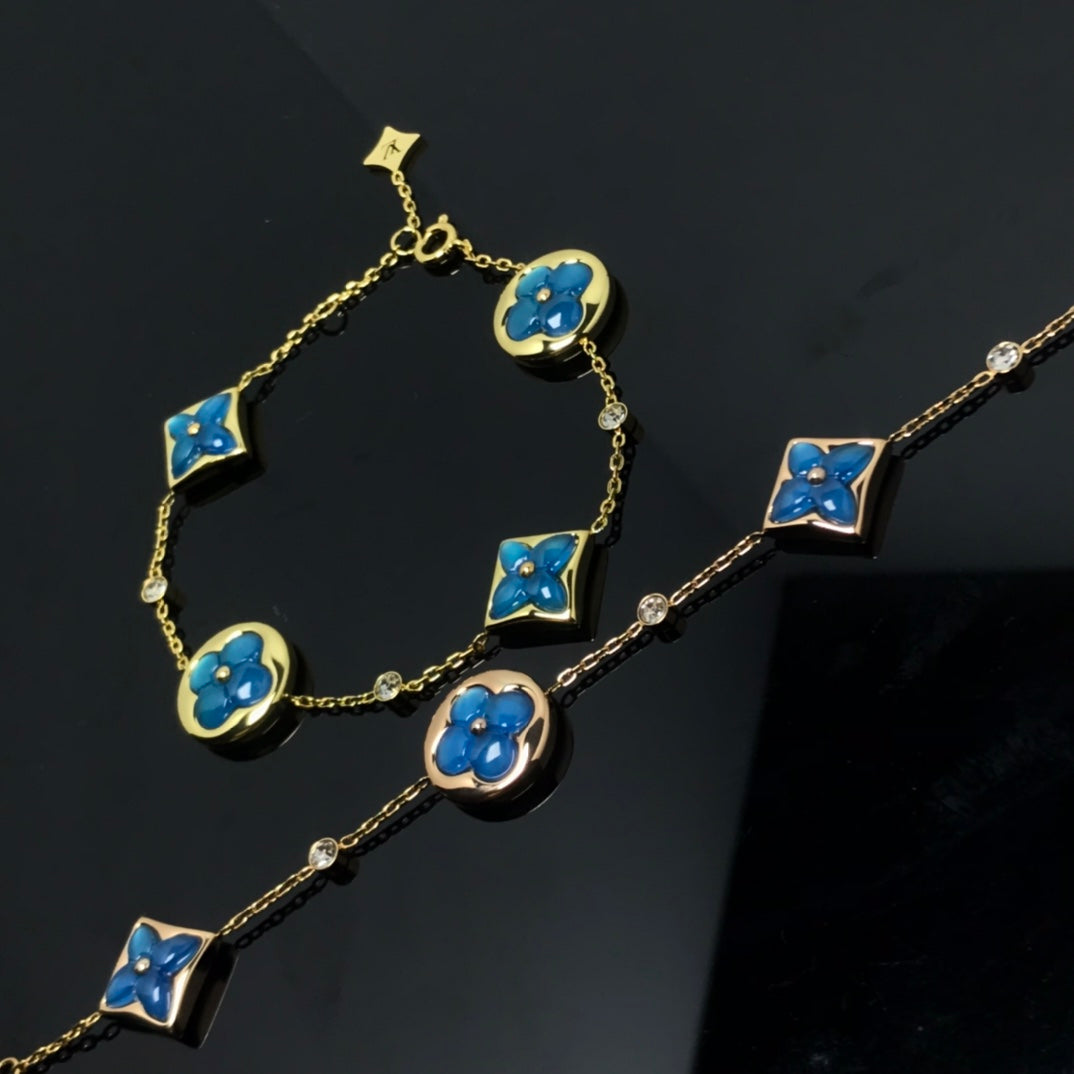 [Stellar Jewelry]STAR AND SUN 4 MOTIF BLUE BRACELET