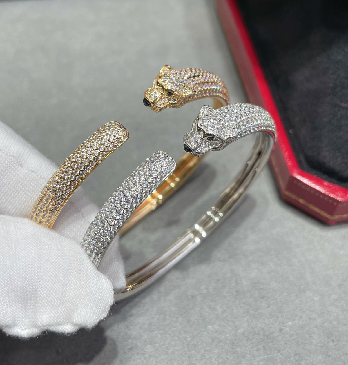 [Stellar Jewelry]PANTHERE FULL DIAMOND OPEN BRACELET