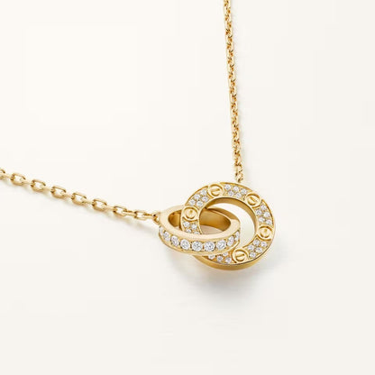[Stellar Jewelry]LOVE  FULL DIAMOND PENDANT NECKLACE