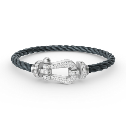 [Stellar Jewelry]FORCE LARGE HORSESHOE FULL DIAMOND BRACELET SILVER