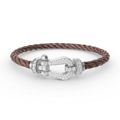 [Stellar Jewelry]FORCE LARGE HORSESHOE FULL DIAMOND BRACELET SILVER