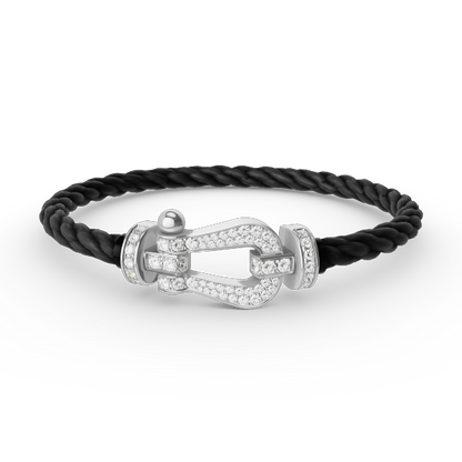 [Stellar Jewelry]FORCE LARGE HORSESHOE FULL DIAMOND BRACELET SILVER