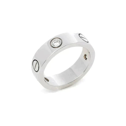 [Stellar Jewelry]LOVE RING 5.5MM 3 DIAMONDS SILVER