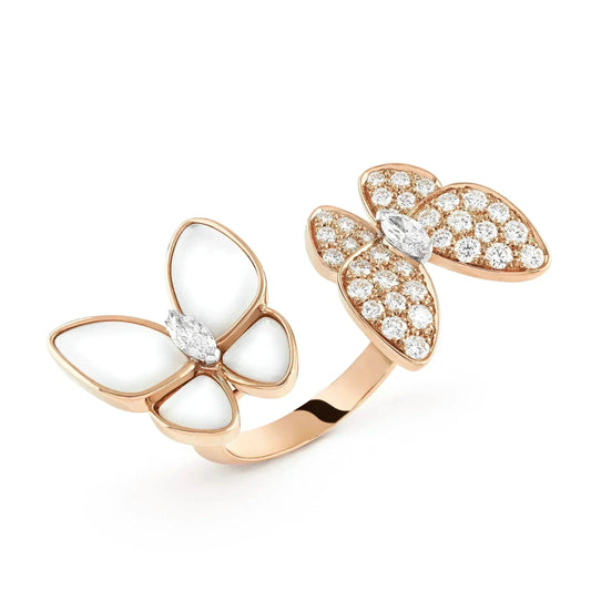[Stellar Jewelry]TWIN BUTTERFLY DIAMOND MOP RING